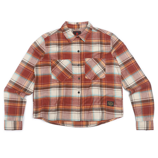 Long Sleeve: Women's Flannel Check Shirt (orange)