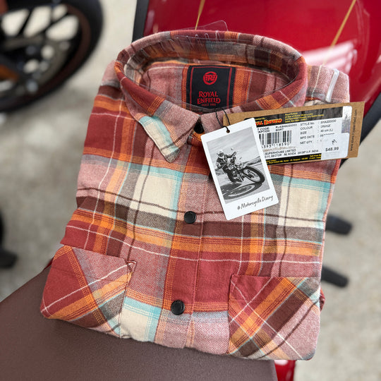 Long Sleeve: Women's Flannel Check Shirt (orange)