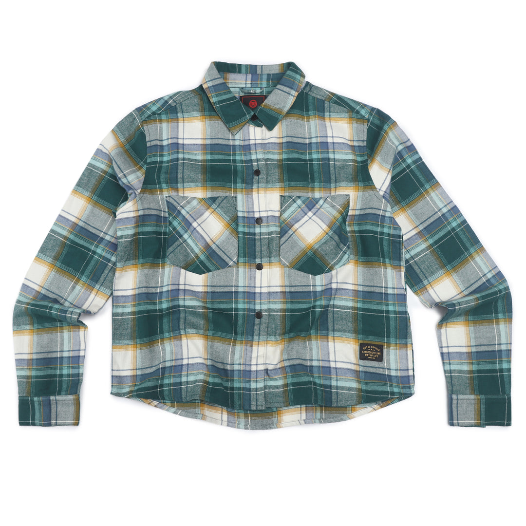 Long Sleeve: Women's Flannel Check Shirt (sea green)