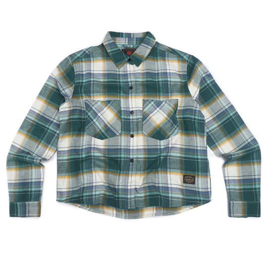 Long Sleeve: Women's Flannel Check Shirt (sea green)