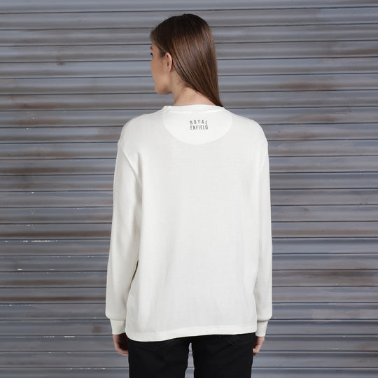 Long Sleeve: Women's Branded Waffle Henley Full Sleeve (white)